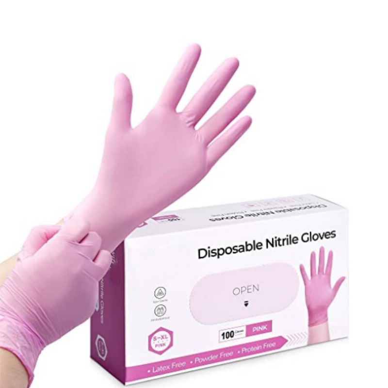 Latex Disposable Glove - Luvas Descartáveis de Nitrilo Rosa para